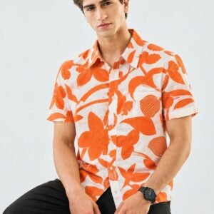 Print Shirt Cotton Half Sleeve For Men's